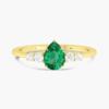 Buy Green Emerald Faceted Pear Gemstone Ring Online