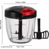 menuly handy chopper and dry fruits and vegetables choper 1000 ml pack (BLACK)