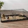 Pet cage with canvas bottom with divider