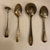 3 Antique Spoons And 1 Small Ladle. Oneida, wm Rogers, Puritan Plate, Bride Silverplate