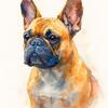 Custom Watercolor Dog Portrait (Personalized Digital Pet Art)