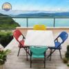 SunBoat 5-piece folding furniture set [ 88 cm table + 4 Cheerful colors chairs ]