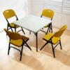 SunBoat 5-piece folding furniture set [ 88 cm table + 4 yellow chairs ]