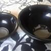 Pair (2) of Pyrex Black Glass Mixing Bowls