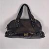 MICHAEL KORSMETALLIC LEATHER SATCHEL PURSE