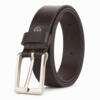 Brown Genuine Leather Men's Belt (Leather Texture: Braided & Buckle Color: Silver)