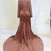 Darius Cordell Reviews - Long sleeve chocolate evening gown