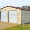 Vertical Roof 30x30 Metal Garage  Fully Enclosed with 10x10 Doors