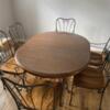 KINCAID Dining Table + 6 Chairs + Leaf + Glass Top