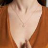 White Enamelled Contemporary Pendant & Chain For Women