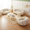 Pumpkin Lounge Sofa Set In White Colour