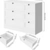 Homfa 6 Drawer White Double Dresser, Wood Storage Cabinet for Living Room, Chest of Drawers for Bedroom