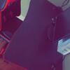 Monitor, desk, and gaming chair 