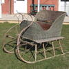 Antique Wicker Basket Horse Drawn Sleigh - Nice!!