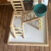 wooden play area for birds 20in by 20in
