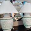 Pair (2) VTG Textured Plaster Table Lamps w/Shade